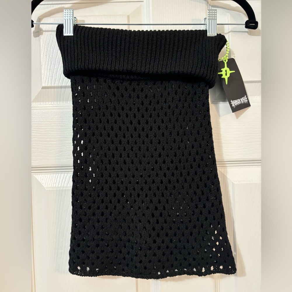 NWT Dolls Kill / Darker Wavs Diatonic Fishnet Mini Skirt